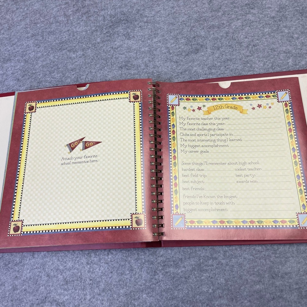 2005 Debbie Mumm School Days Keepsake Memory Pocket Album K-12 Red Scrapbook - Picture 13 of 16